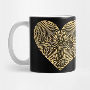 The cross of Jesus Christ drawn inside the heart Mug